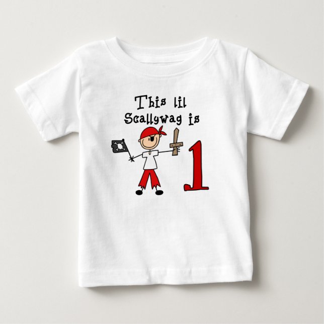 Stick Pirat 1:a födelsedag T Shirt (Framsida)