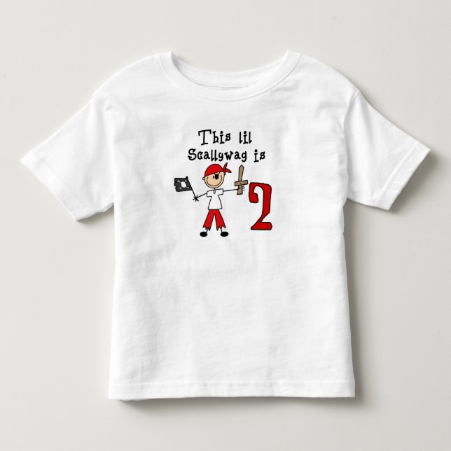 Stick Pirat 2:a födelsedagen Tee Shirt (Framsida)