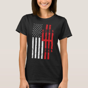 Stick Shift American Flagga 6, hastighet ford must T Shirt
