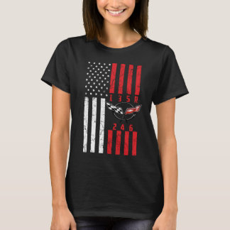Stick Shift American Flagga chevrolet corvette 6 G T Shirt