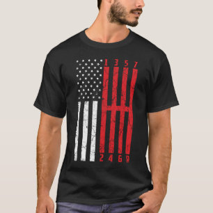Stick Shift American Flagga corvette 6 Gears T Shirt