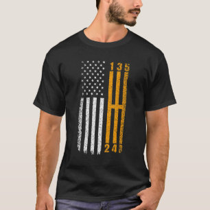 Stick Shift American Flagga Muscle Car 6 Gears Mec T Shirt