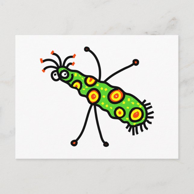 Stick Tecknad Germ Vykort (Framsida)