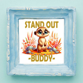 Stick ut kompis pun. Söt Surikat Mangust tecknad f Fototryck