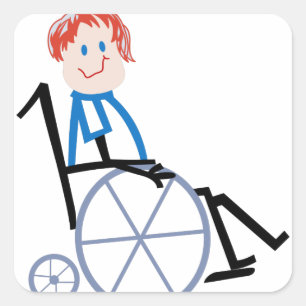 Stick Wheelstol Kid Fyrkantigt Klistermärke