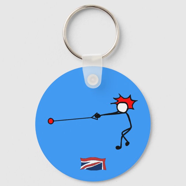 Stick-With-Sport Hammer Thrower UK Nyckelring (Framsida)
