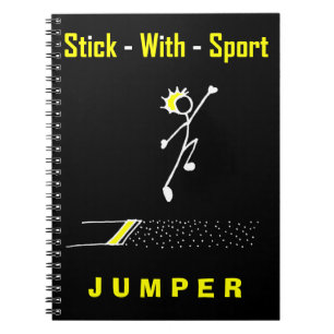 Stick With Sport Långhoppare Svart + Guld Anteckni Anteckningsbok