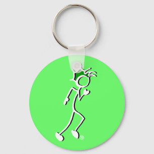 Stick-with-Sport-Springer Stickman-Grönt-toner Nyckelring