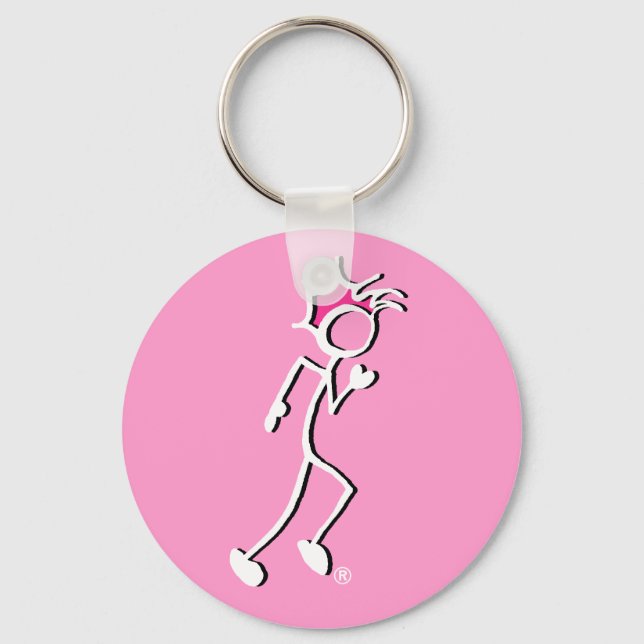 Stick-with-Sport-Springer Stickman Rosa tones Nyckelring (Framsida)