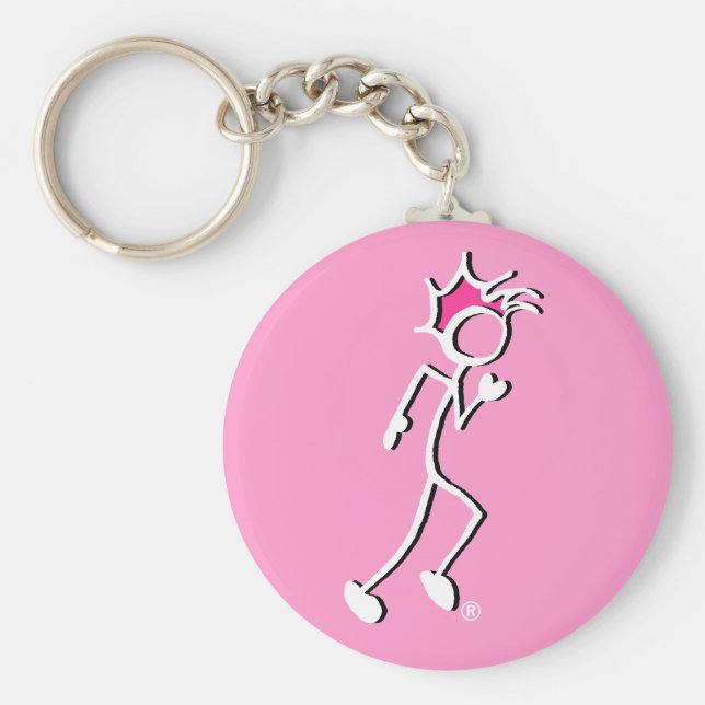 Stick-with-Sport-Springer Stickman Rosa tones Nyckelring (Framsidan)