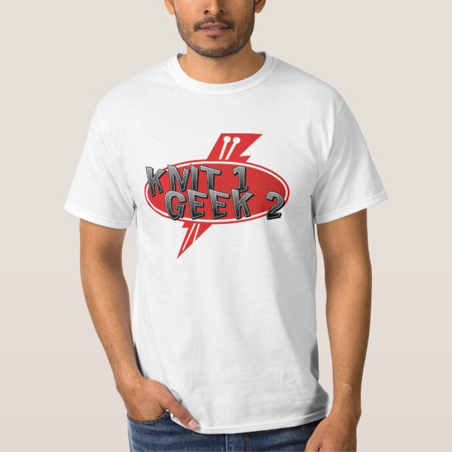 Sticka 1 vitskjorta för Geek 2 Tee (Framsida)