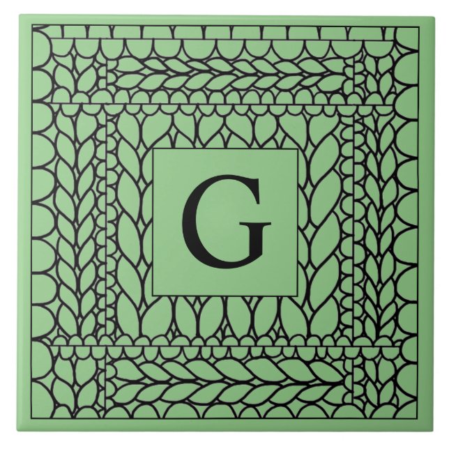 STICKA AVIGA SALVIA Keramisk Kakel + Initial (Framsidan)