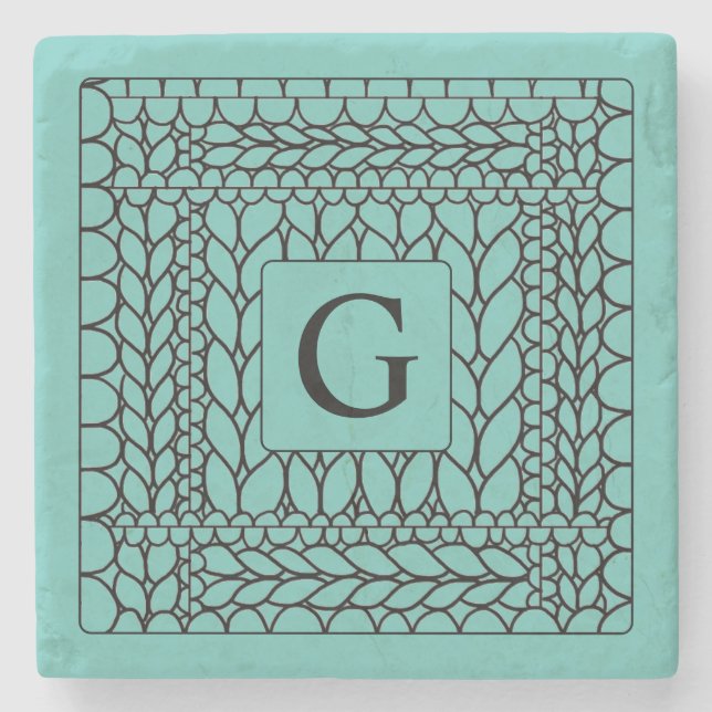 STICKA AVIGA TURKOS Marble stenkojare + Initial  Stenunderlägg (Framsidan)