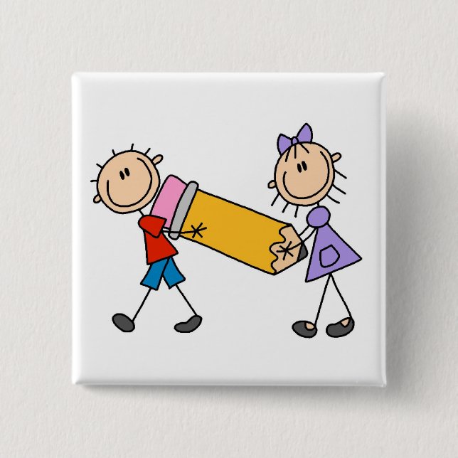 Sticka barn med penna knapp (Framsida)
