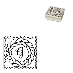 STICKA CIRCLE 2’ Square Rubber Frimärke + Initial Stämpel