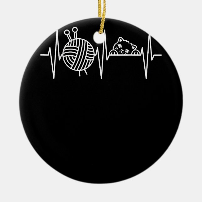 Sticka Crochet Knitter Gift Crocheting Sheep Knitt Julgransprydnad Keramik (Framsidan)