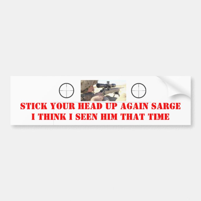 STICKA DIN HUVUD IGEN SARGE BILDEKAL (Framsidan)