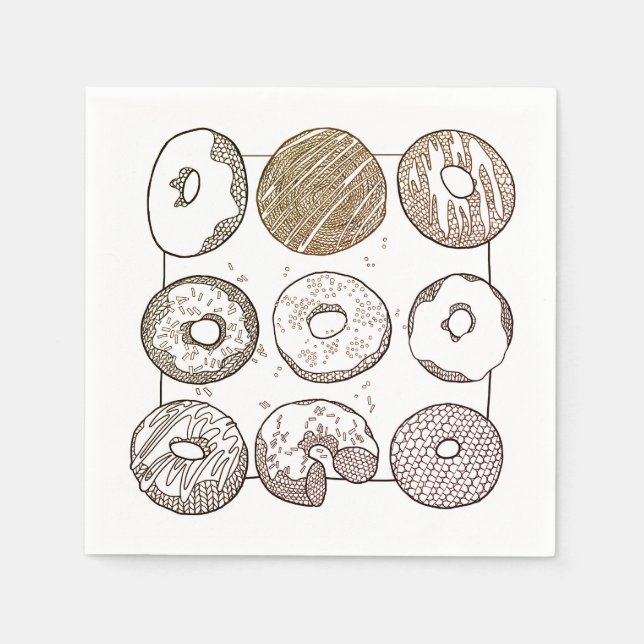 STICKA DONUTS Standard Cocktail Papper Napkins Pappersservett (Framsidan)