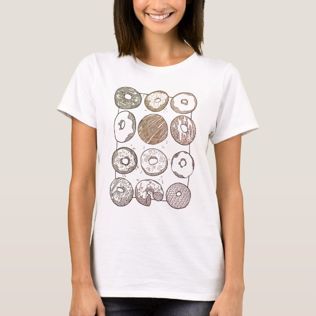 Sticka dussin munkar Dam T-Shirt (Framsida)