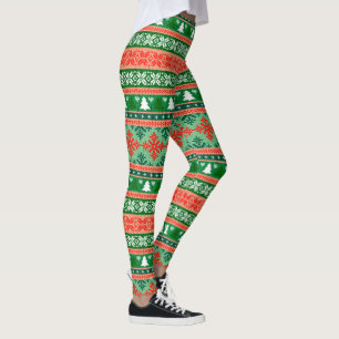 Sticka, färgad jul leggings