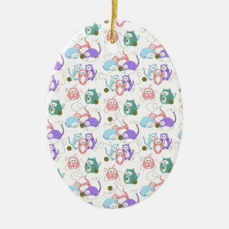 Sticka för 3 lite kattungar! julgransprydnad keramik