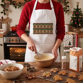 Sticka Gingerbread Man Jul Mönster Förkläde