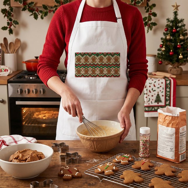 Sticka Gingerbread Man Jul Mönster  Förkläde (Skapare uppladdad)
