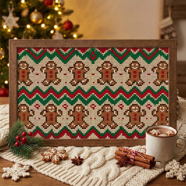 Sticka Gingerbread Man Jul Mönster  Poster (Skapare uppladdad)