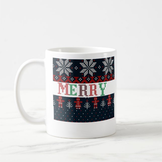 sticka glad jul kaffemugg (Vänster)