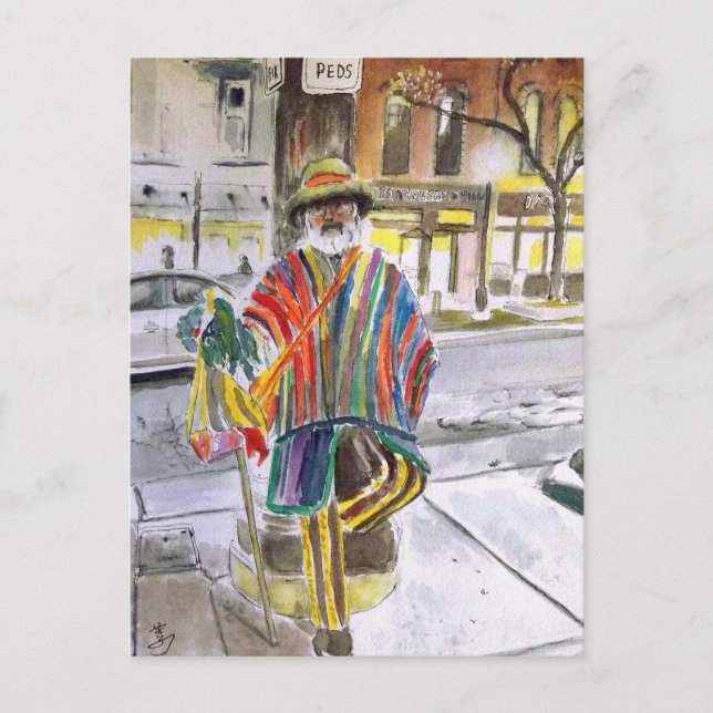 Sticka Guy on Main St Ann Arbor, Michigan Vykort (Framsida)