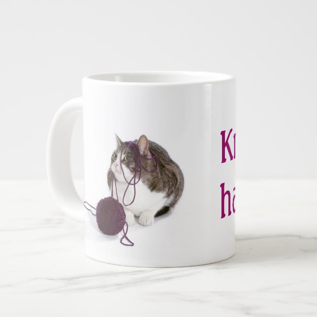 Sticka händer jumbo mugg (Framsida vänster)