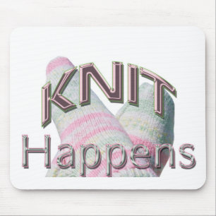 Sticka händer Mousepad (grönt- & rosasockor) Musmatta