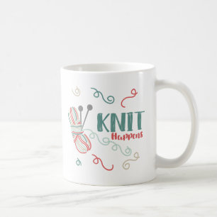 Sticka händer multicolor-garn Roliga stickare Kaffemugg