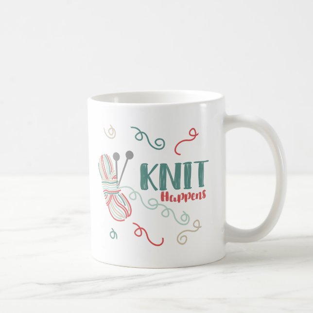 Sticka händer multicolor-garn Roliga stickare Kaffemugg (Höger)