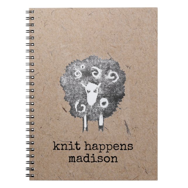 Sticka Happens Personlig Knitting Anteckningsbok (Framsidan)