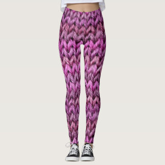 Sticka Harmony: Lila Rand Struktur Leggings