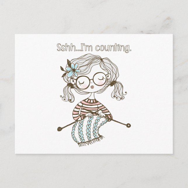 Sticka Heart Knitting Supplies Styglräknare Vykort (Framsida)