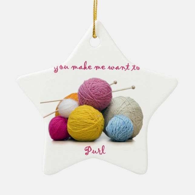 sticka humor julgransprydnad keramik (Framsidan)