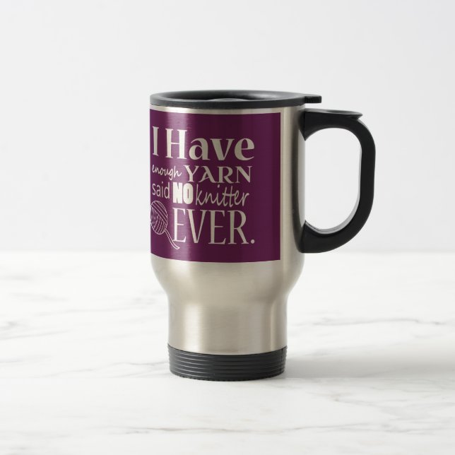 Sticka •, Inte nog garn •, Hantverk {mörk} Resemugg (Höger)