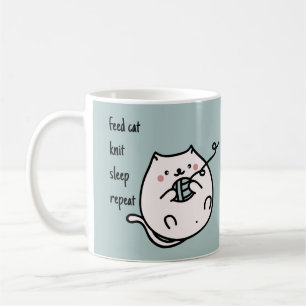 Sticka Katt Virka Sova Stickare Kaffemugg