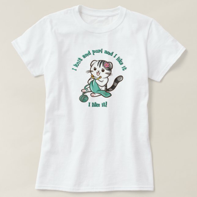 Sticka Kitty T Shirt (Design framsida)