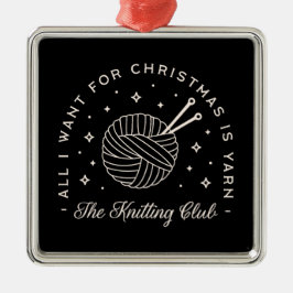Sticka klubb som stickar helgdagar, lustigt garn julgransprydnad metall