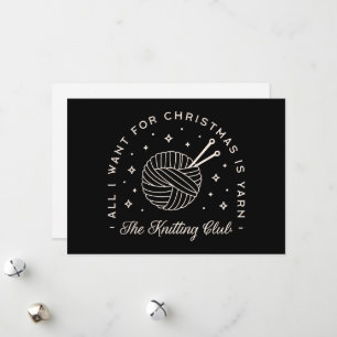 Sticka klubb som stickar helgdagar, lustigt garn julkort
