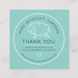 Sticka lambswool får logotyp aqua lojalitetskort