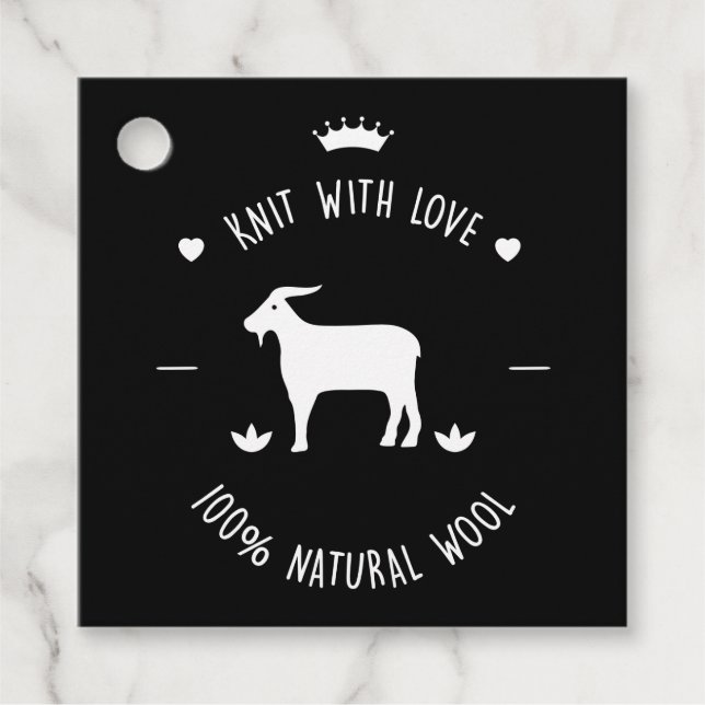Sticka med Kärlek | 100 % Naturull Gåvor Etiketter (Framsida)
