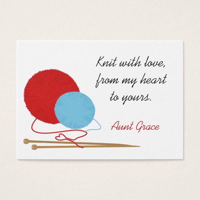 Sticka med Kärlek Knitters Märkre Visitkort (Framsidan)