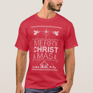 Sticka Nativitet, god jul, svensk kristen T-shirt
