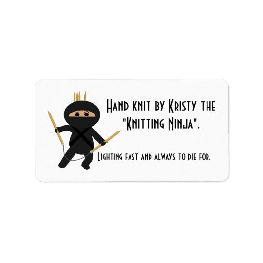 Sticka Ninja med cirkulärnålar Adressetikett
