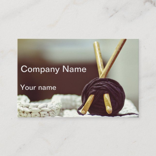 Sticka- och virkningvisitkort visitkort (Framsida)