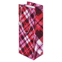 Sticka Play Tartan Check Rosa White Vin Mönster